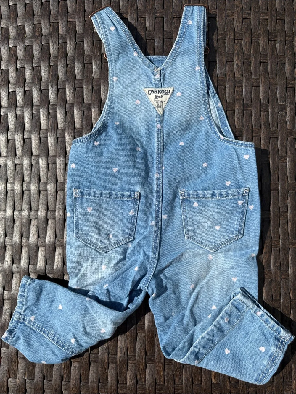 OshKosh B’gosh Denim Heart Overalls